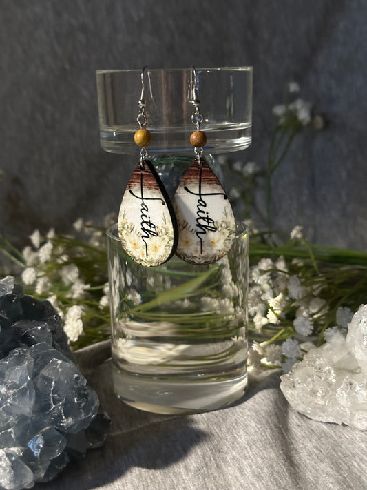 Faith Teardrop Earrings - White