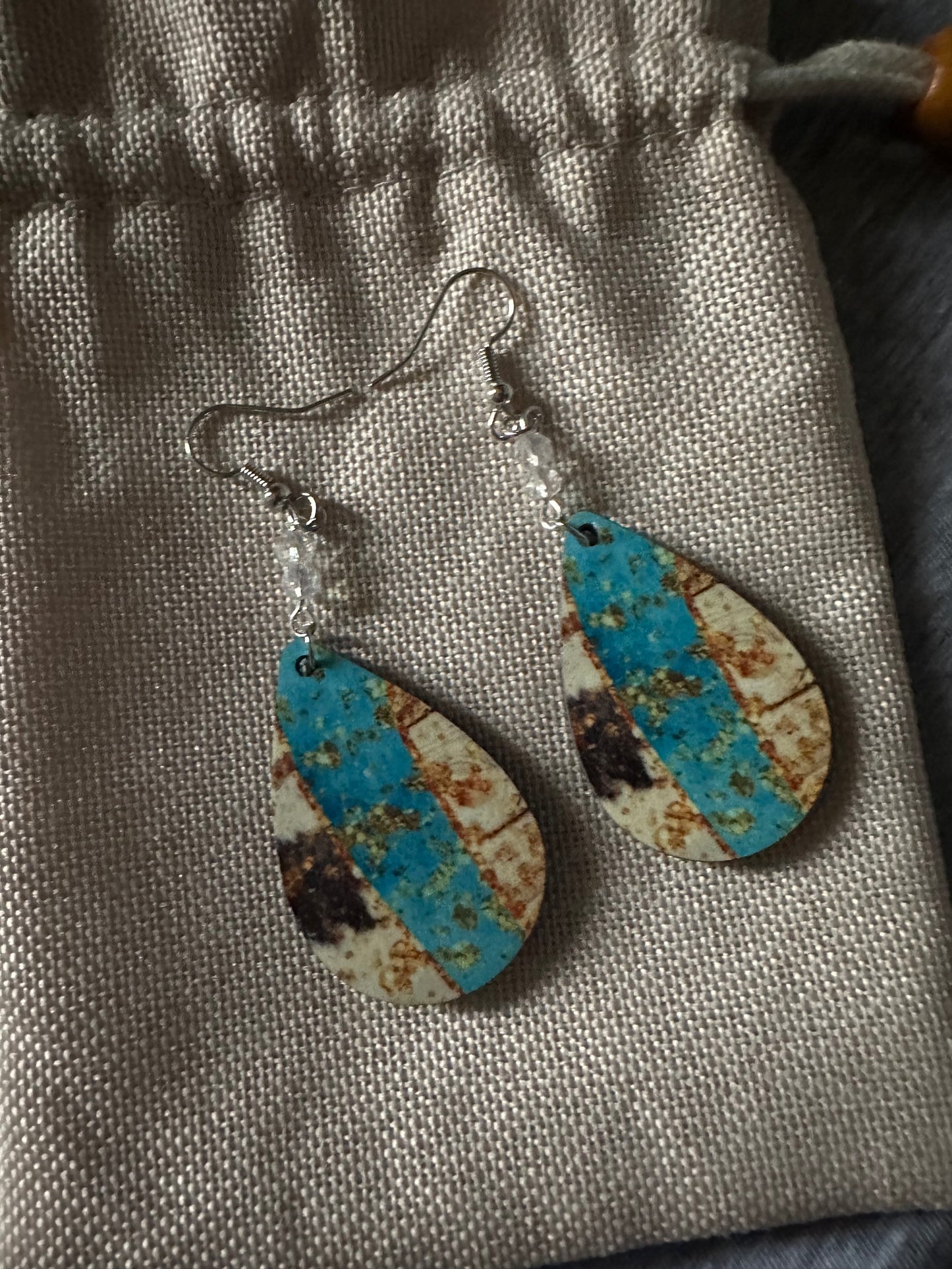 Gold Speckled Teardrop Earrings