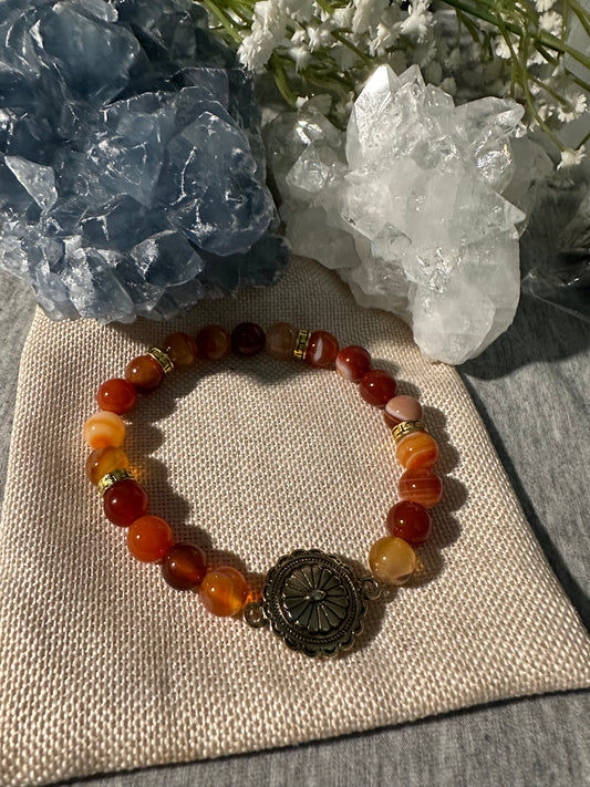 Orange Agate Crystal Lux Bracelet