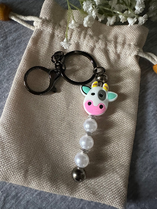 Pastel Cow Keychain