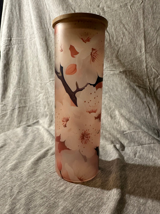 Cherry Blossom 20 oz Glass Tumbler