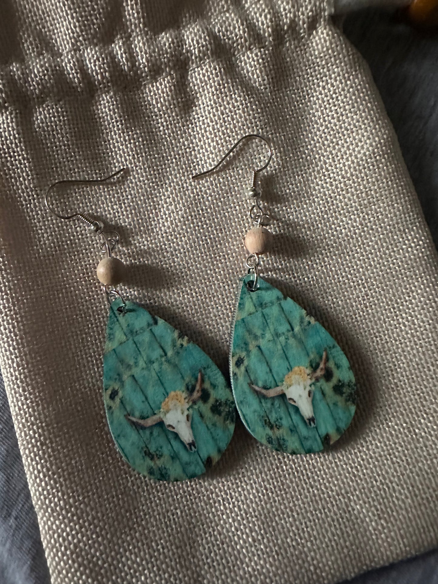 Boho Cow Teardrop Earrings