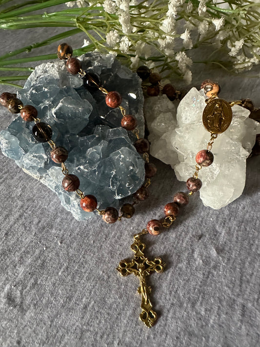 Red Leopard Jasper Forgiveness Rosary