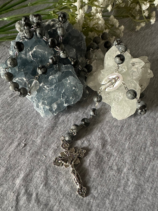 Black Snowflake Obsidian Forgiveness Rosary