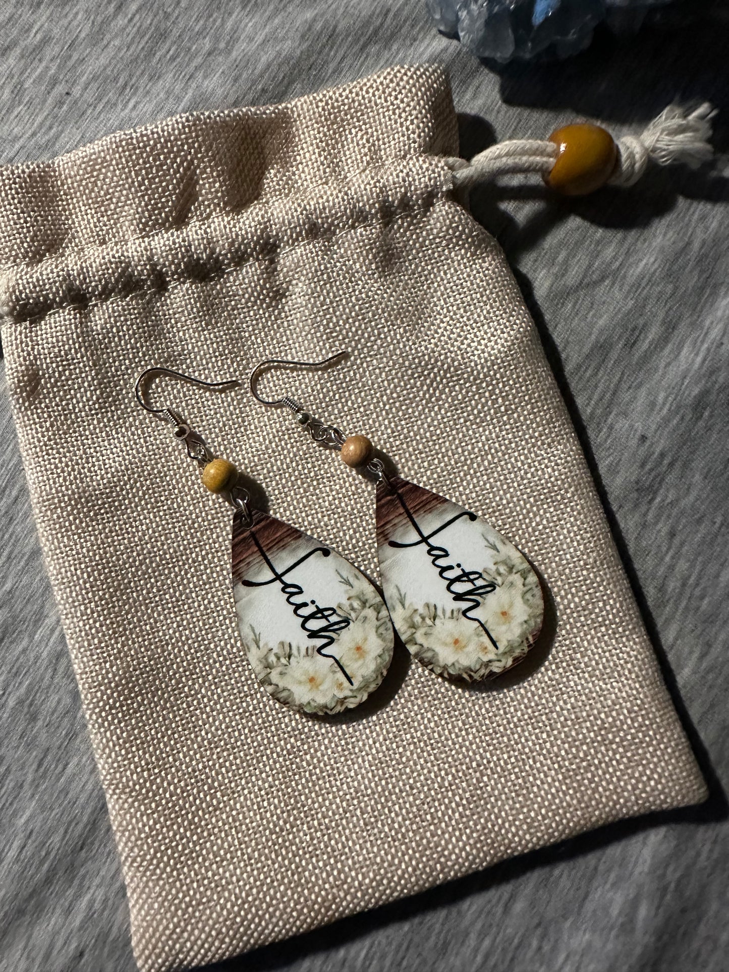 Faith Teardrop Earrings - White