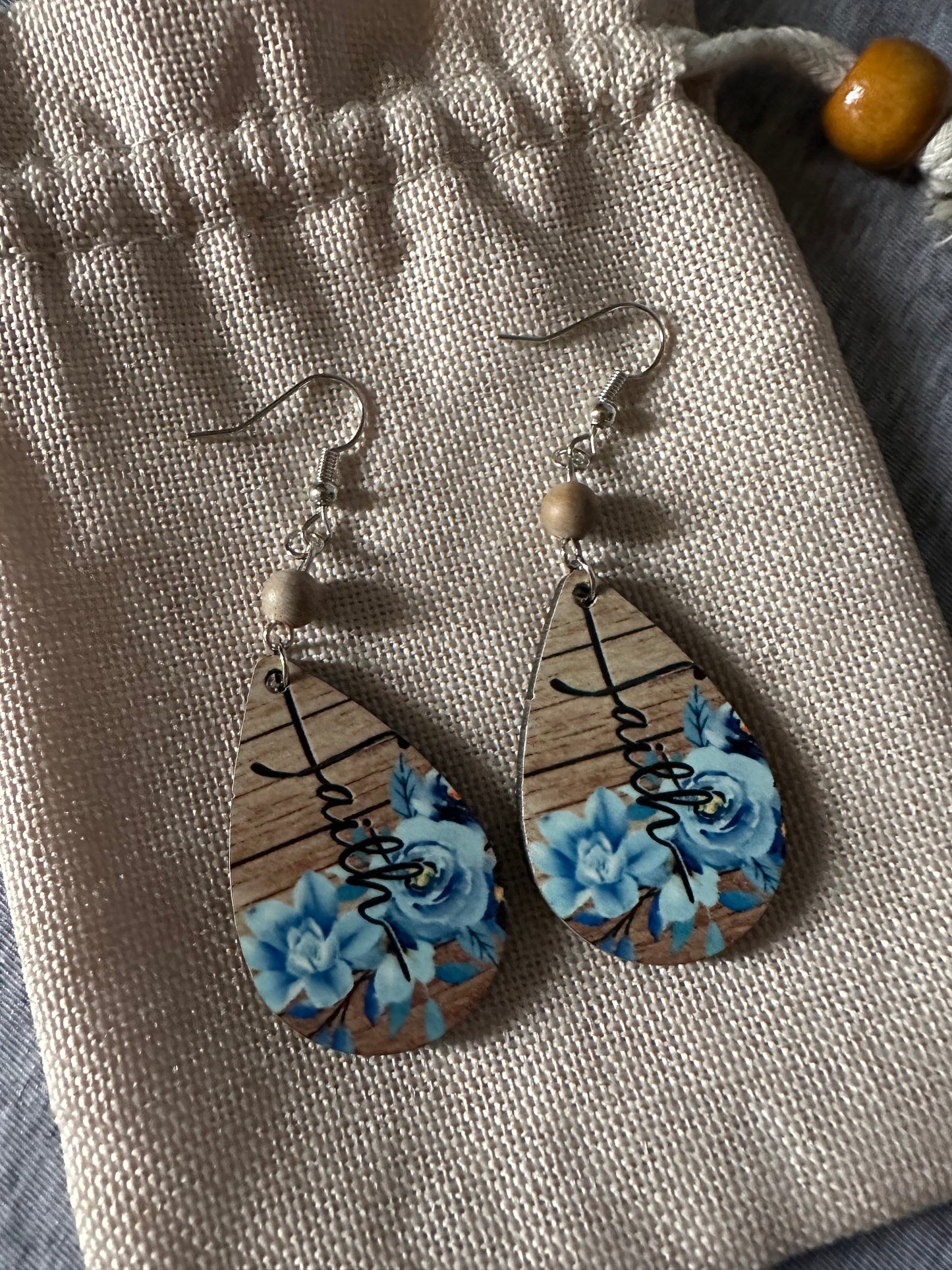 Faith Teardrop Earrings - Blue