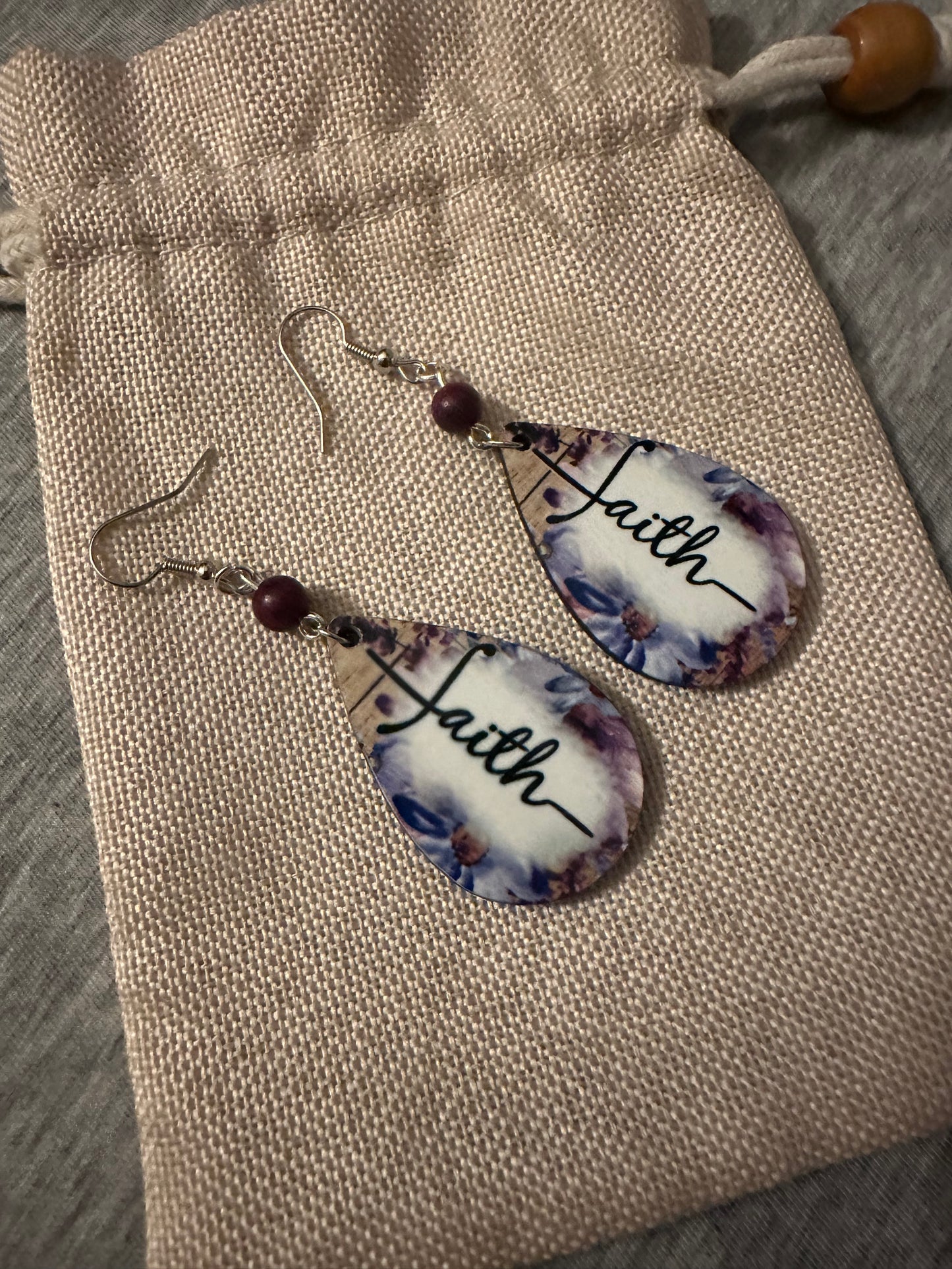 Faith Teardrop Earrings - Purple