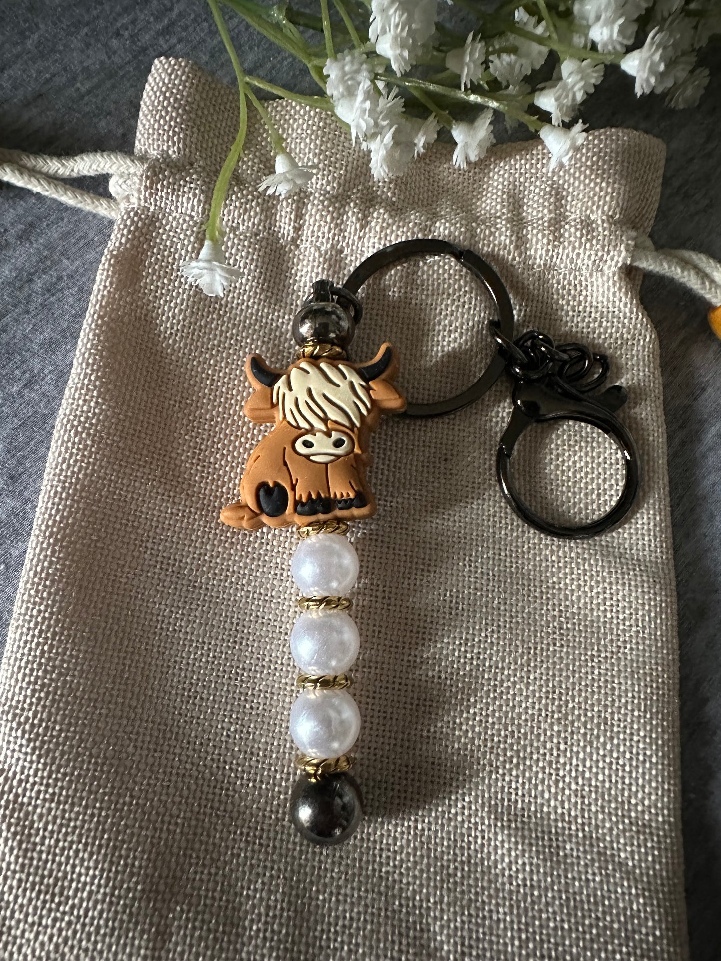 Brown Cow Keychain