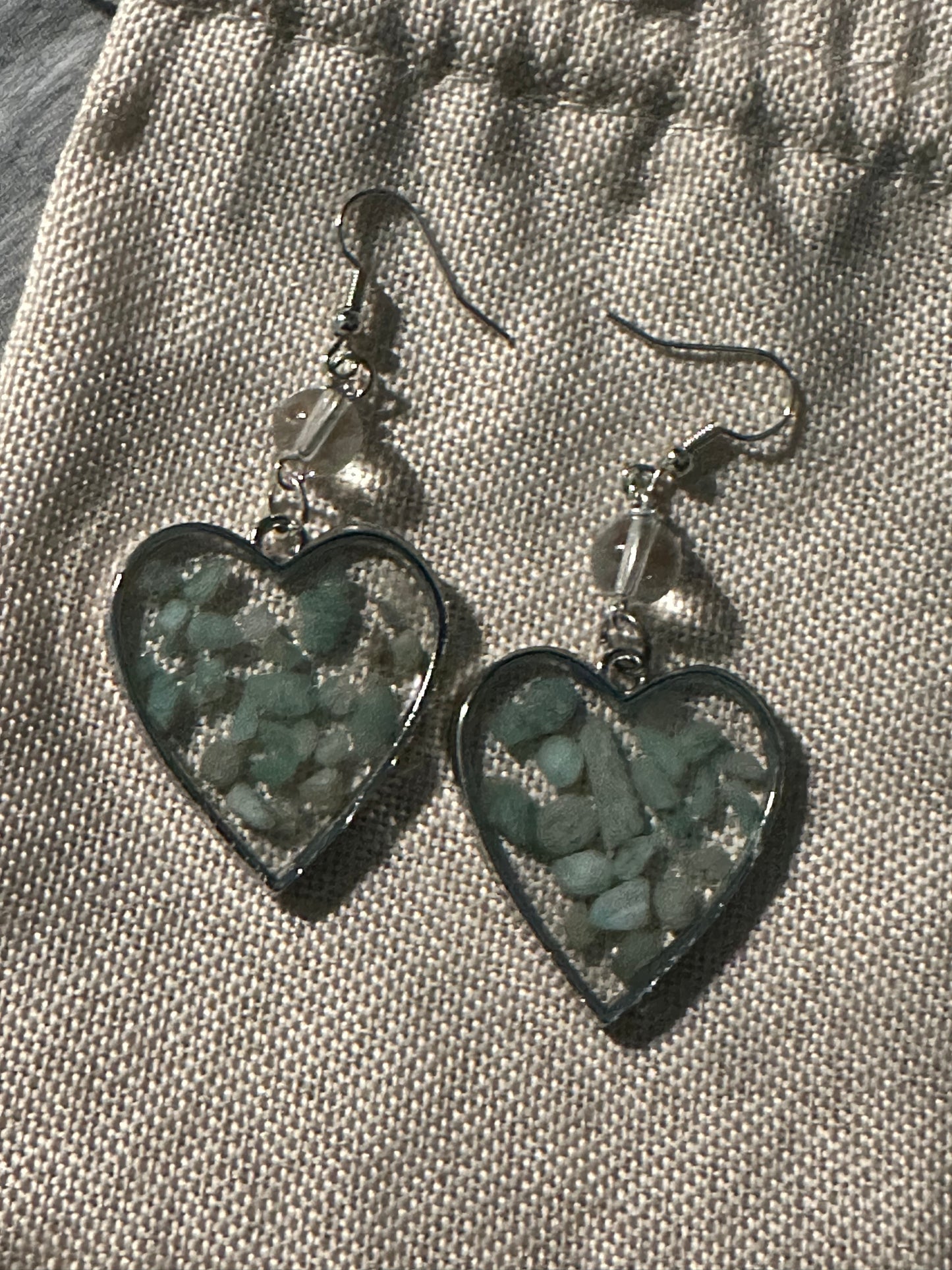 Green Adventurine - Silver Hearts