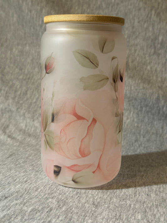 Roses 16 oz Glass Tumbler